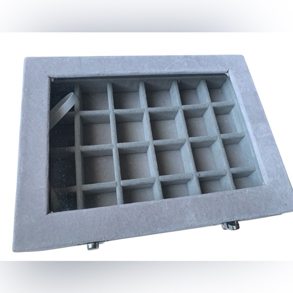 Other - Gray Jewelry Organizer Ring Earring Jewelry Box 24 compartments